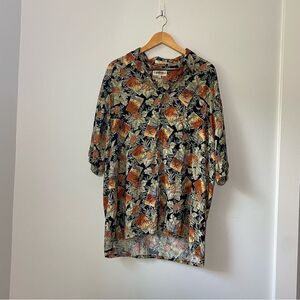 3/$20 Campia Moda Tropical Hawaiian Palm Tree Pineapple Button Down Shirt XL